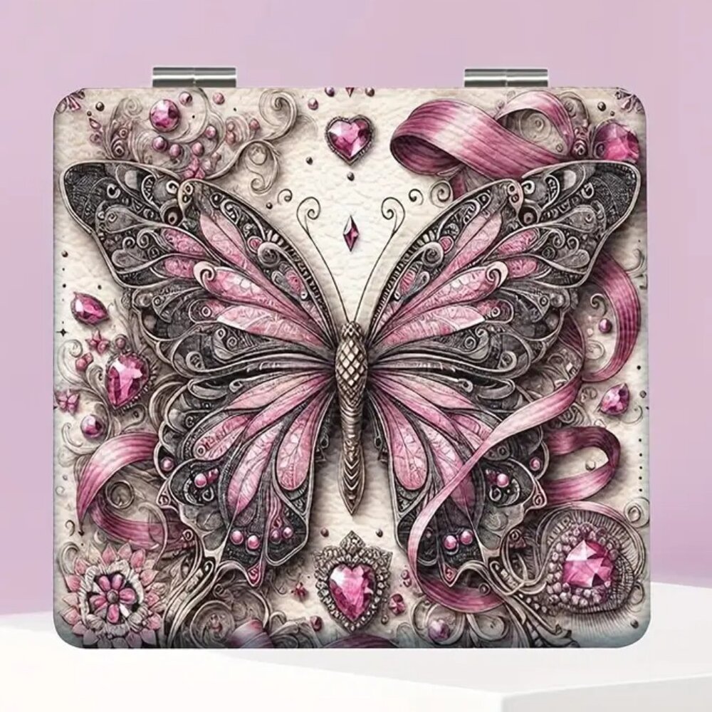 1pc  Beautiful Retro Flower Butterfly Compact